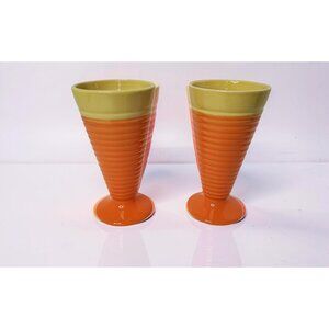 Set Of 2 Vintage Trisa Stoneware Ice Cream Sundae/Dessert Tumblers.